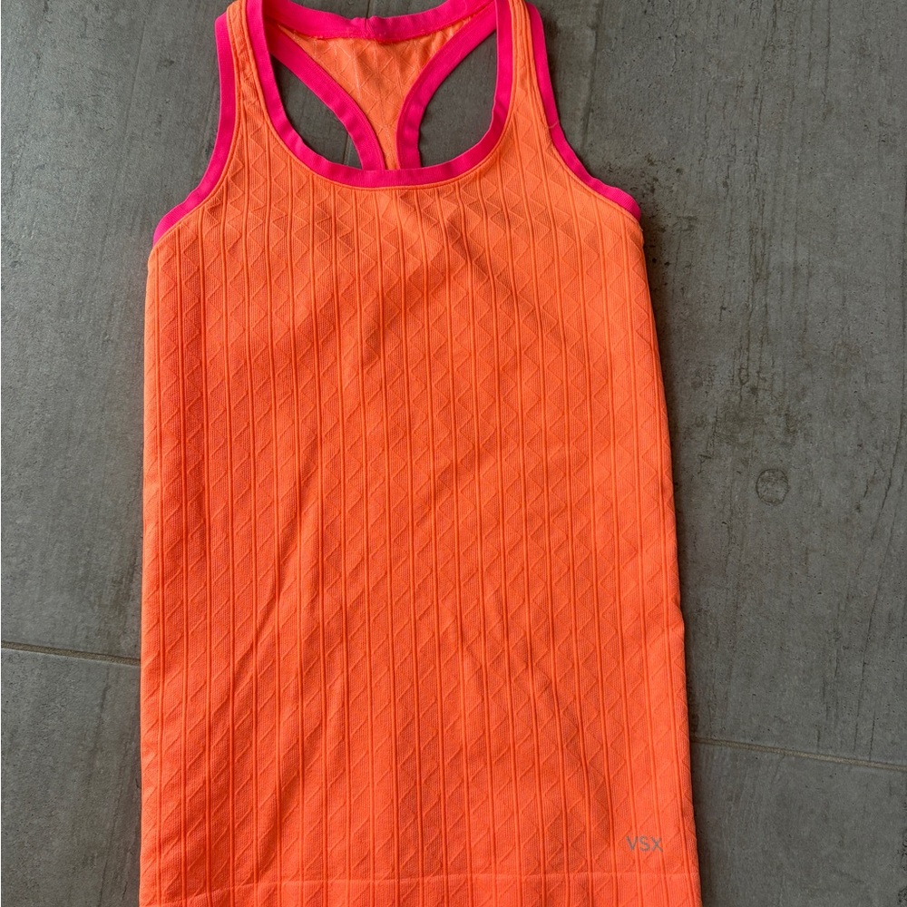 VSX Orange Tank Top with Pink Trim